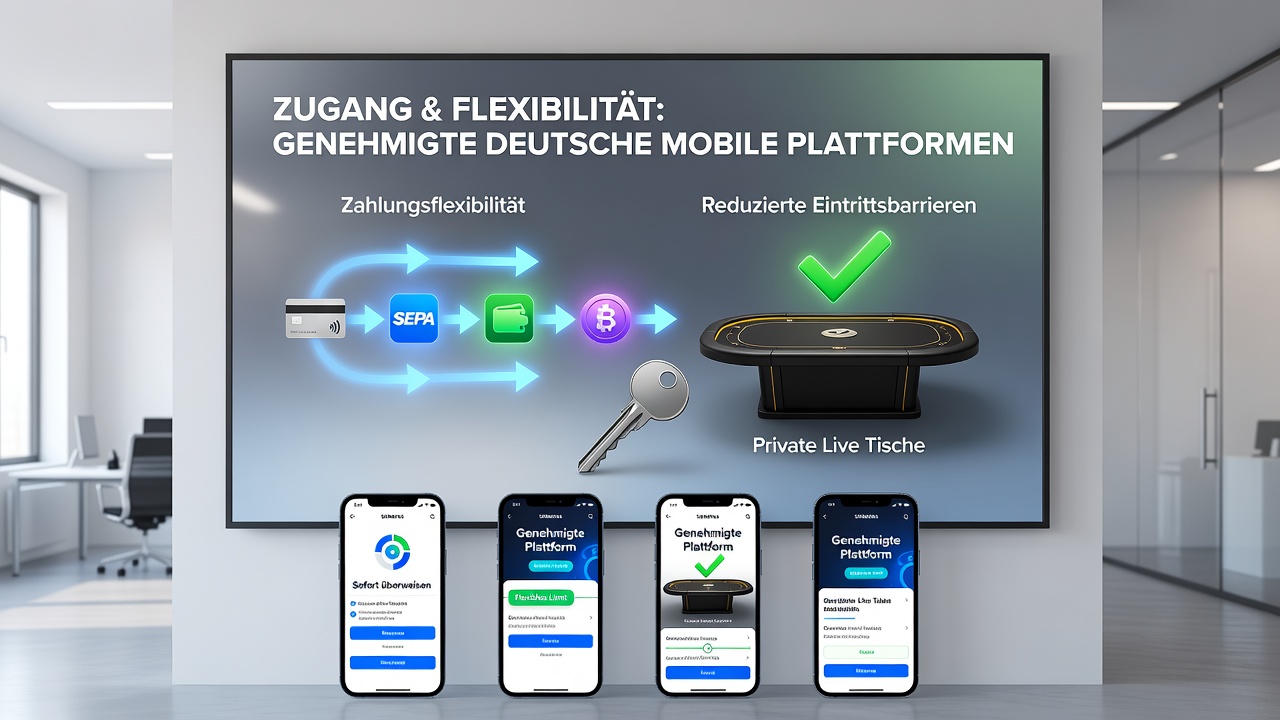 Beispielhafte Darstellung mobiler Transaktionen und Live-Tisch-Zugänge